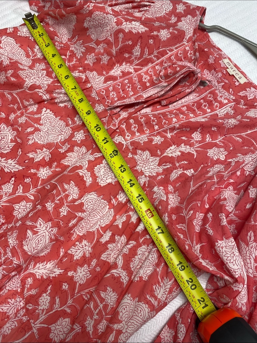 Marea Liz Joy Coral Floral Babydoll Mini Dress Cottagecore Boho Romantic Large - Picture 8 of 10